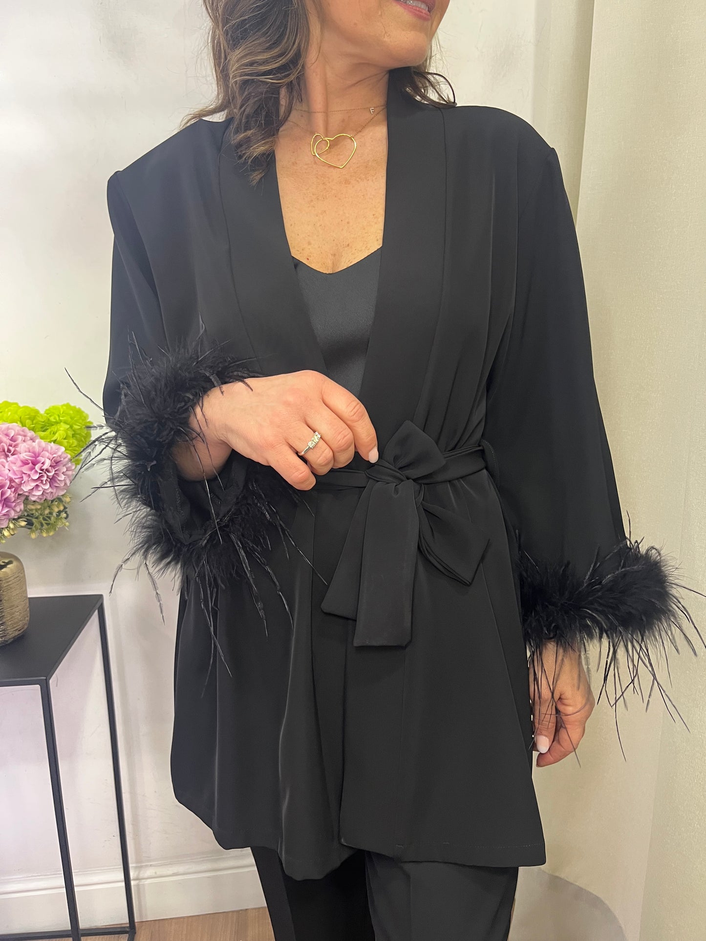 Tailleur plumes